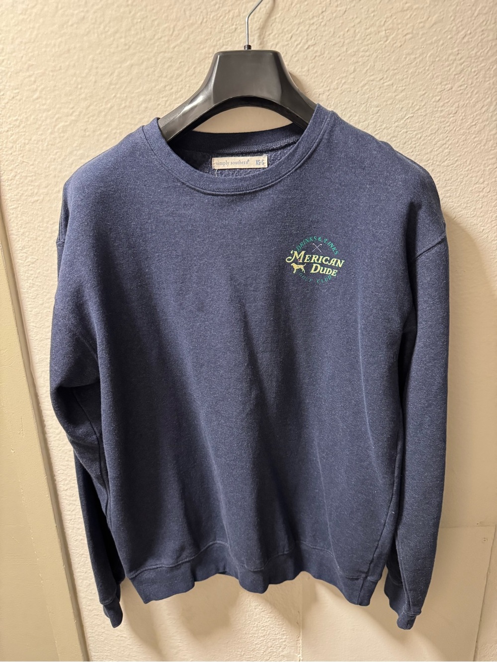 Simply Southern Navy Crewneck Sweatshirt with Small Chest Logo